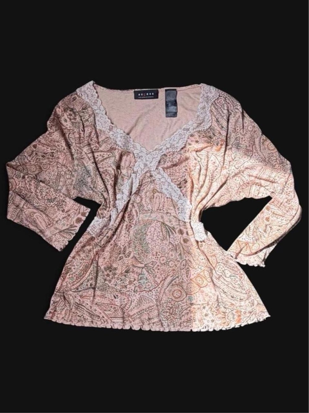 Vintage aXcess Paisley Peplum Blouse Size L